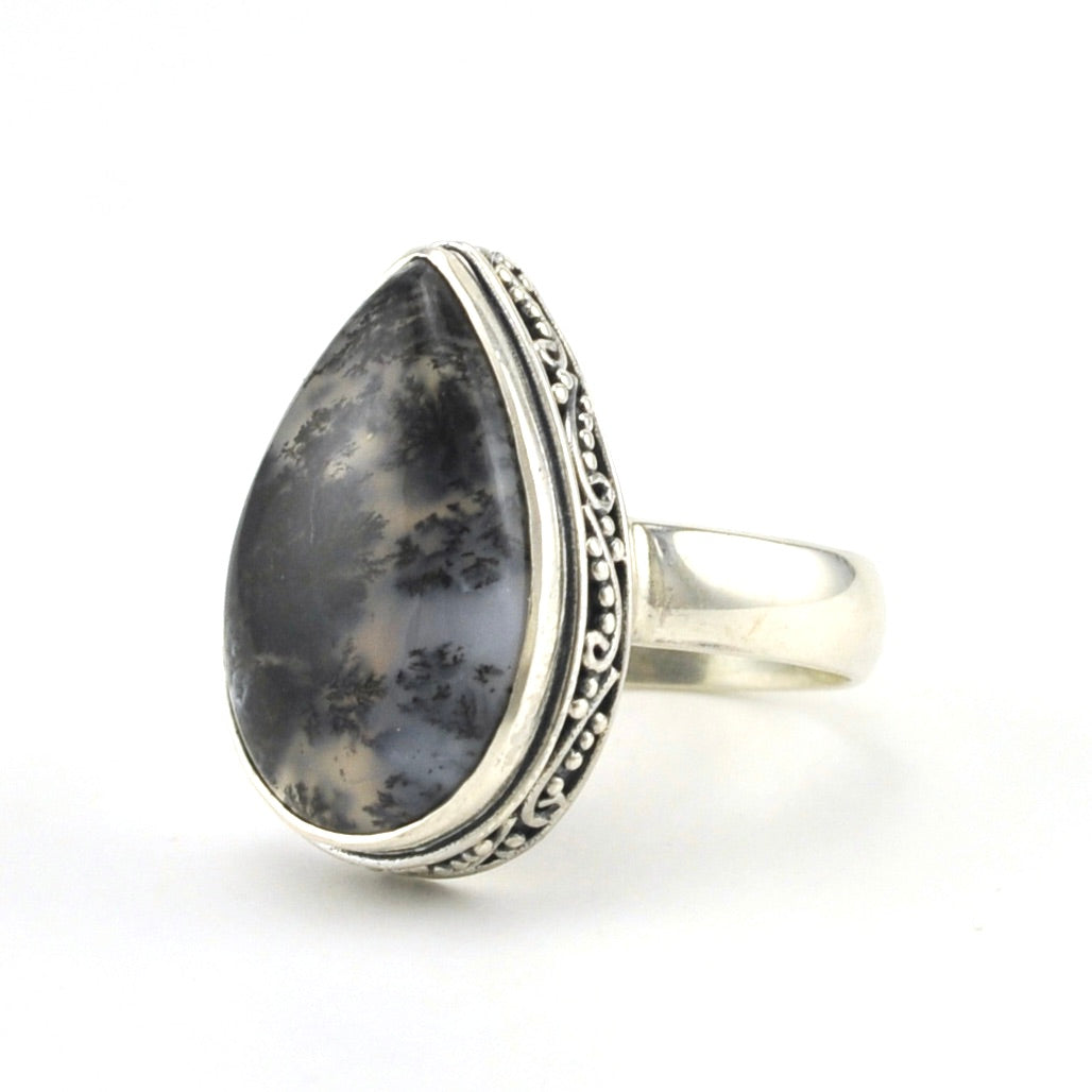 Buy Khazahkstan Dendritic Agate Cabochon in Sterling Silver, Fall