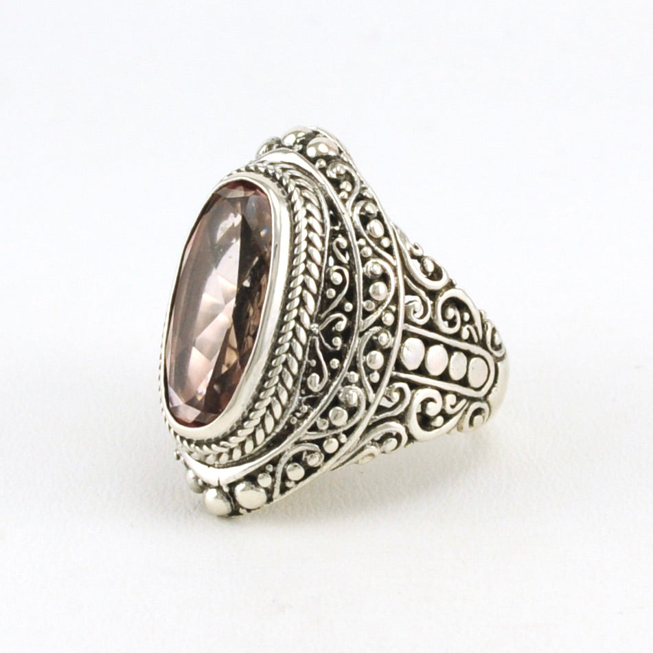 Alt View Sterling Silver Always True Rose Mystic Quartz Ring