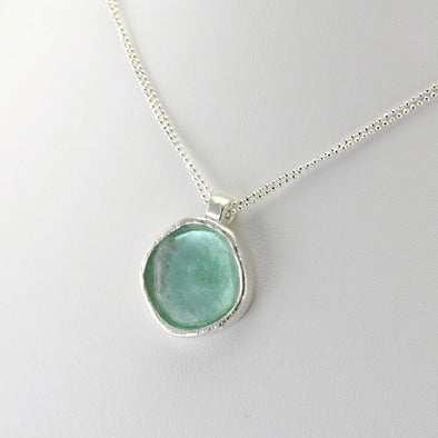 Silver Roman Glass Round Necklace