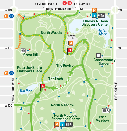 carte des vélos de Central Park