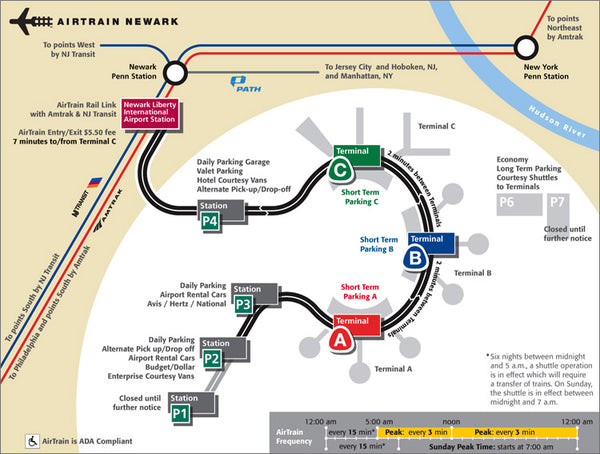 plan du train aérien de newark