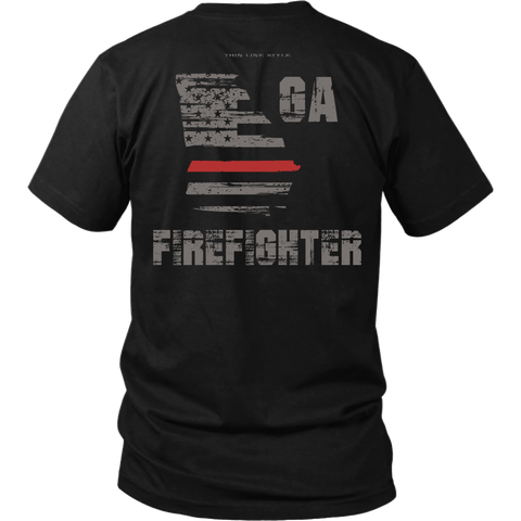 Georgia Firefighter Thin Red Line Shirt - Thin Line Style