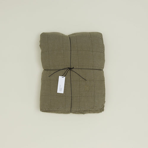 Linen Kitchen Towel in Plaid - Olive + Rose