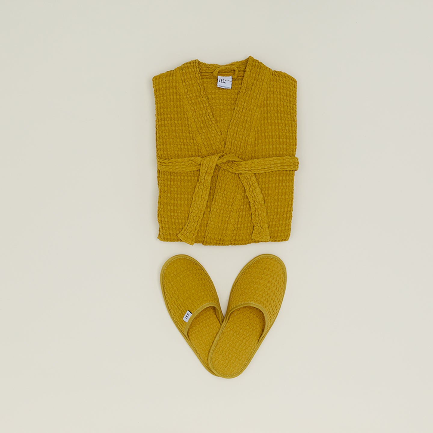 Simple Waffle Slippers - Mustard