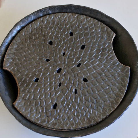Tea Sink: Earth & Baker ceramic tea sink, black glaze