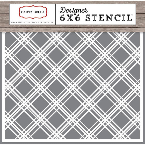 Carta Bella Plaid Stencil 6x6 - The Heart Desires