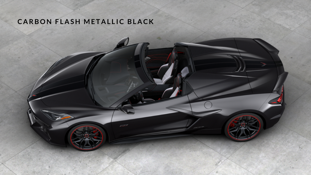 Corvette C8 70e édition en noir métallisé Carbon Flash