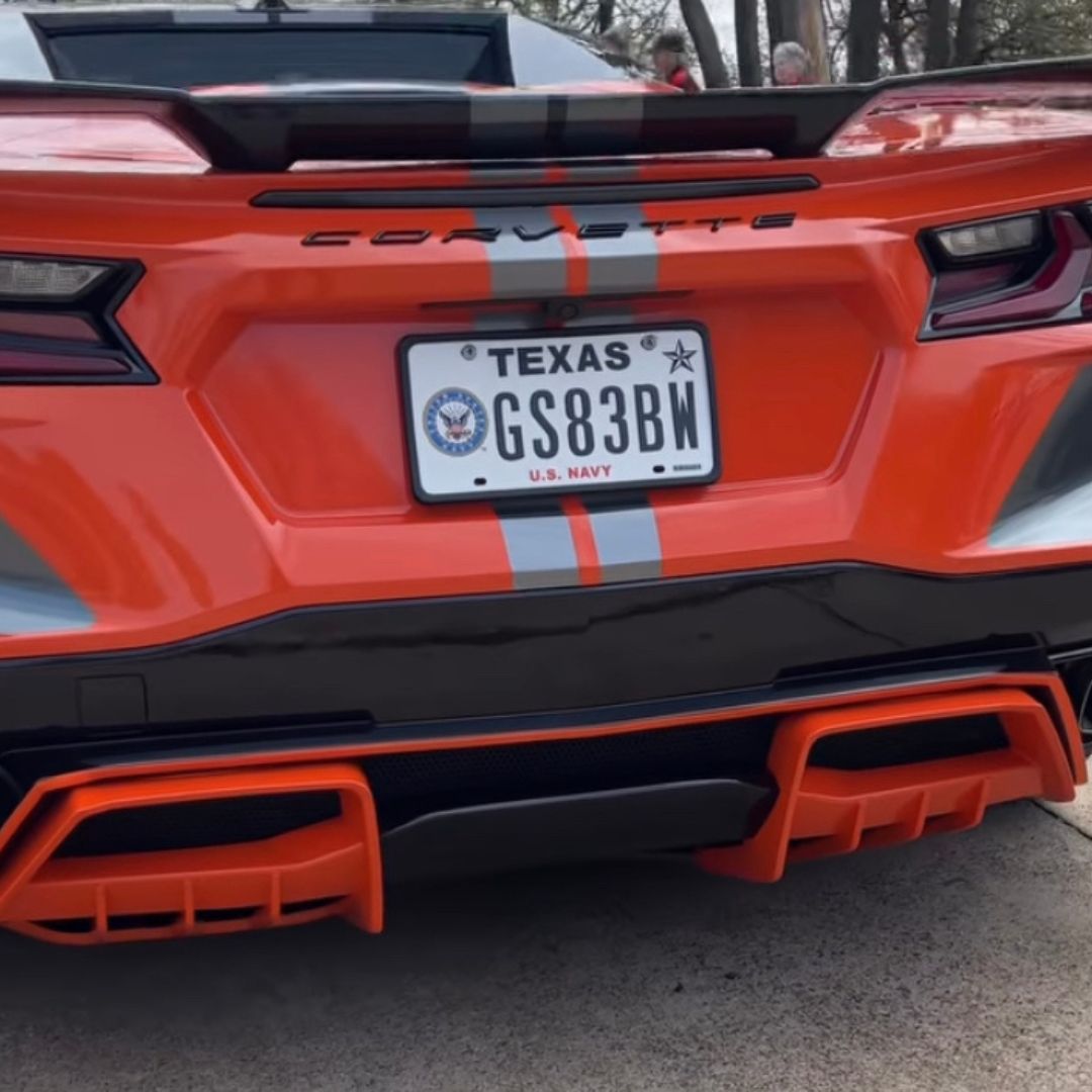 Amplify Orange C8 Corvette Sting with ACS Amplify Orange C8 Stingray Diffuser Insert