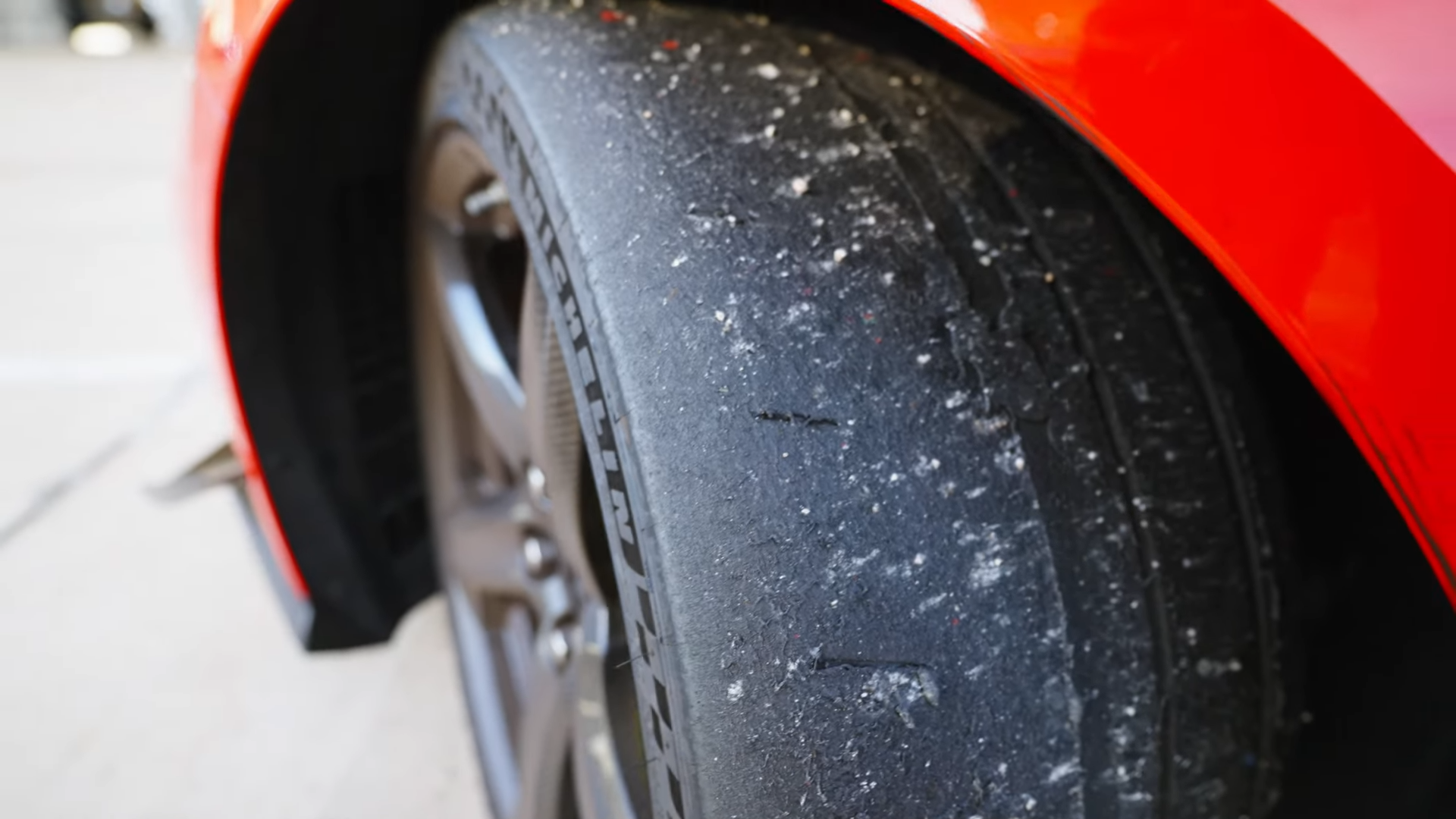 C8 Corvette Z06 tire wear after the track