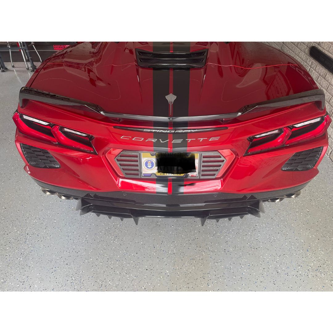 Red Mist C8 Corvette Stingray with CFZ ACS C8 Stingray Diffuser Insert