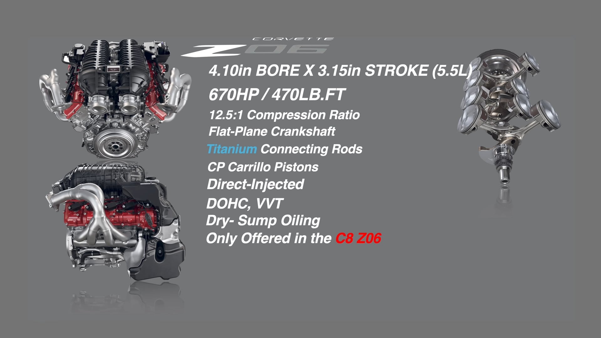 Especificaciones del motor C8 Corvette Z06