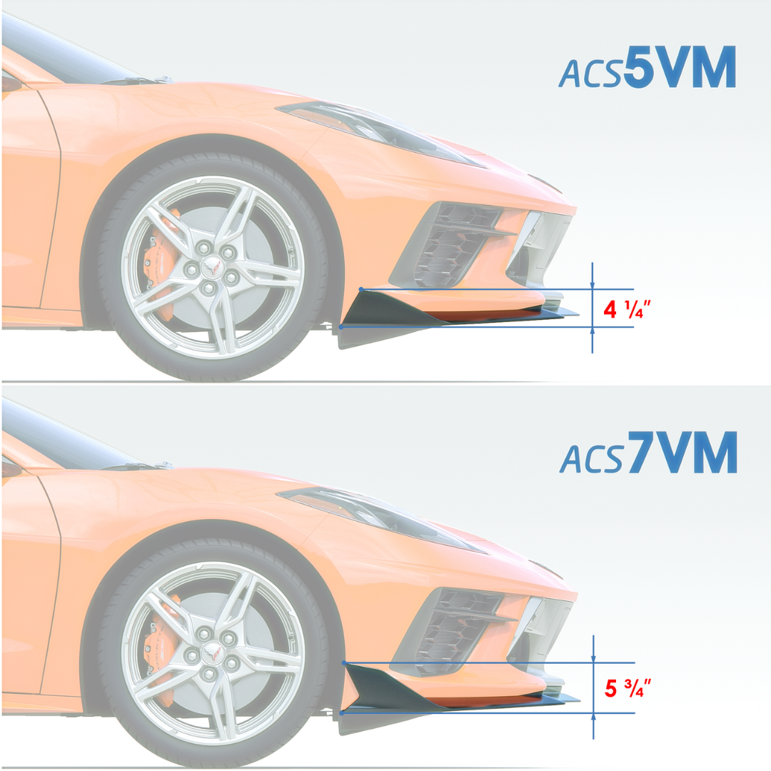 Différences de hauteur des ailes du répartiteur avant ACS C8 5VM et 7VM