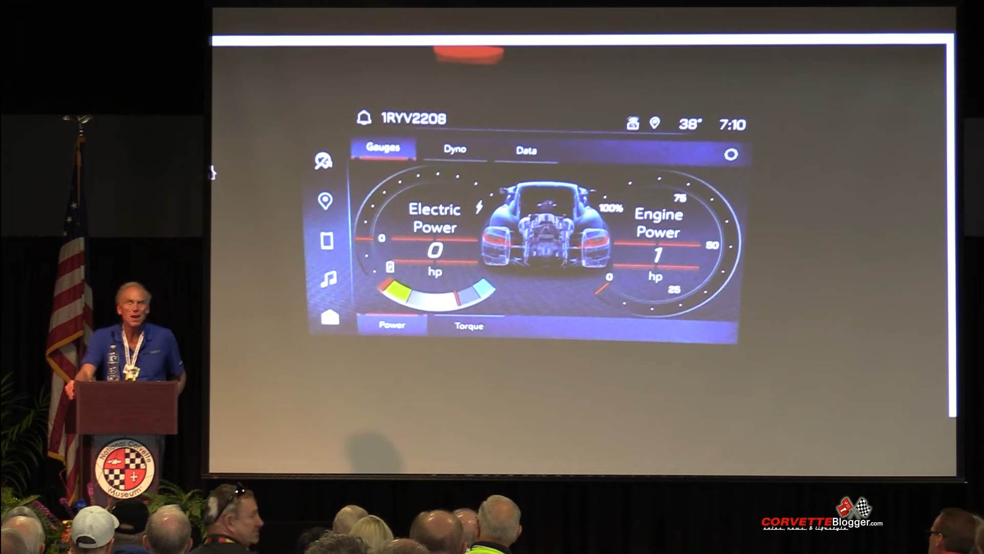 Gauge cluster on the C8 Corvette E-Ray