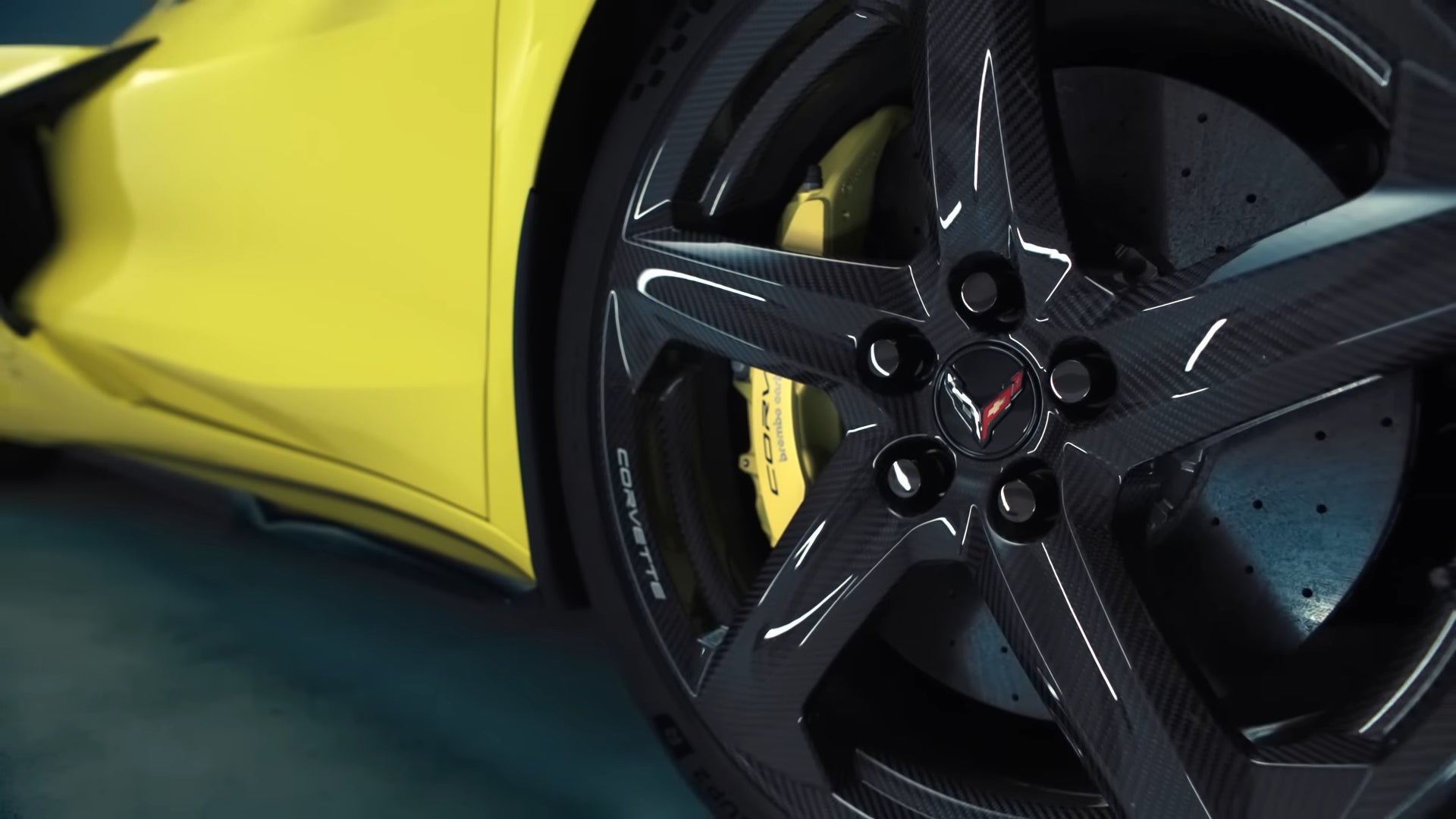 Ruedas de fibra de carbono expuestas C8 Corvette Z07
