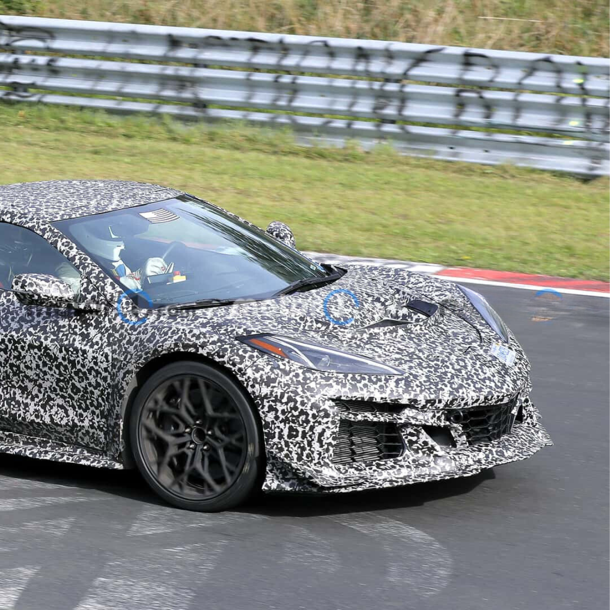 Close-up of the C8 Corvette ZR1's hood