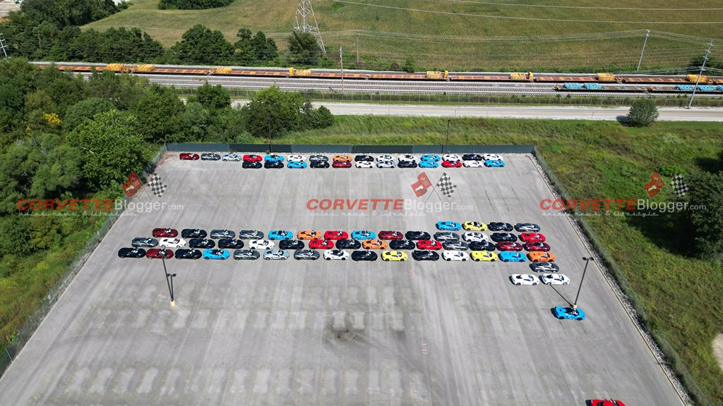 c8 corvettes z06s in parking lot