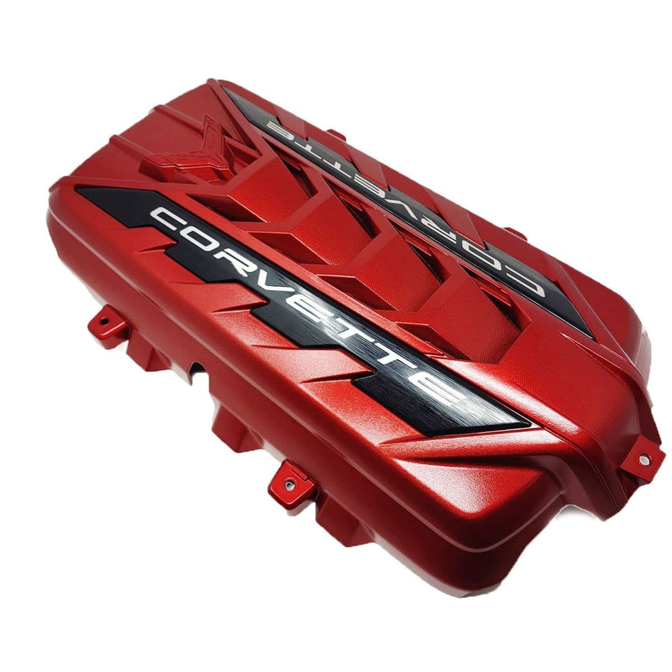 2020 c8 corvette red engine cover