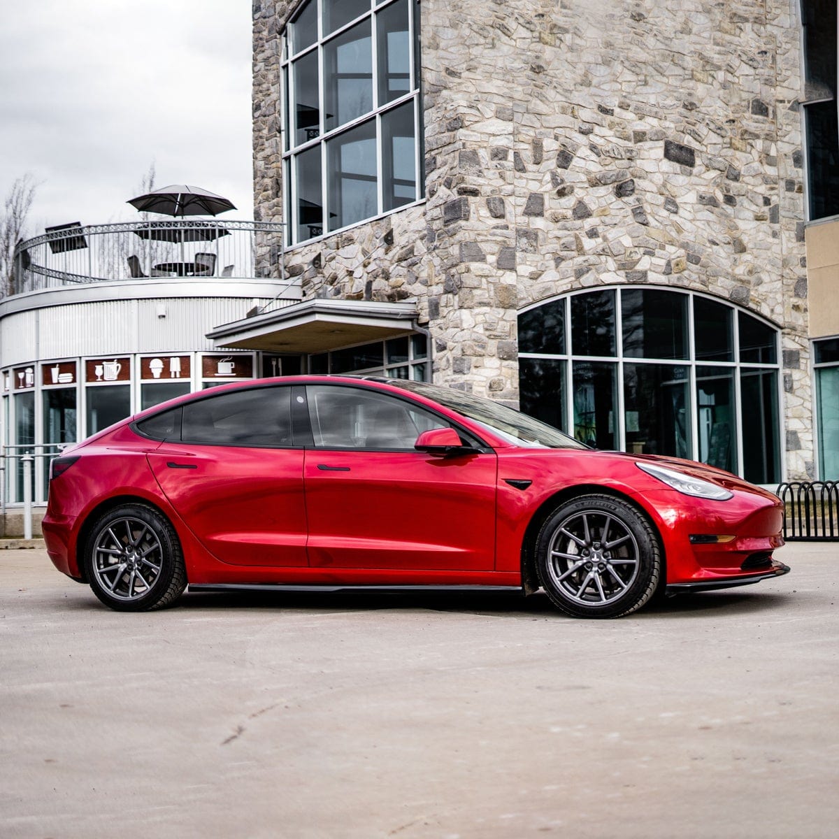 Tesla Model 3 with ACS Composite Front Splitter