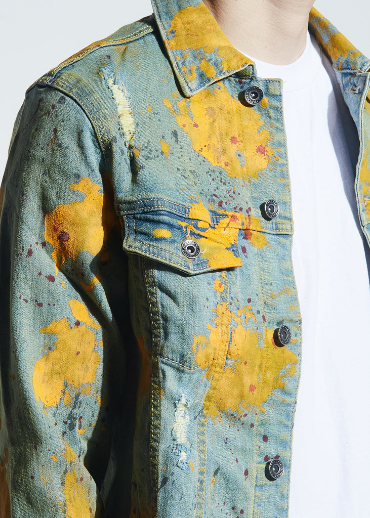 Bering Denim Jacket (Yellow Paint Splatter) | Crysp Denim