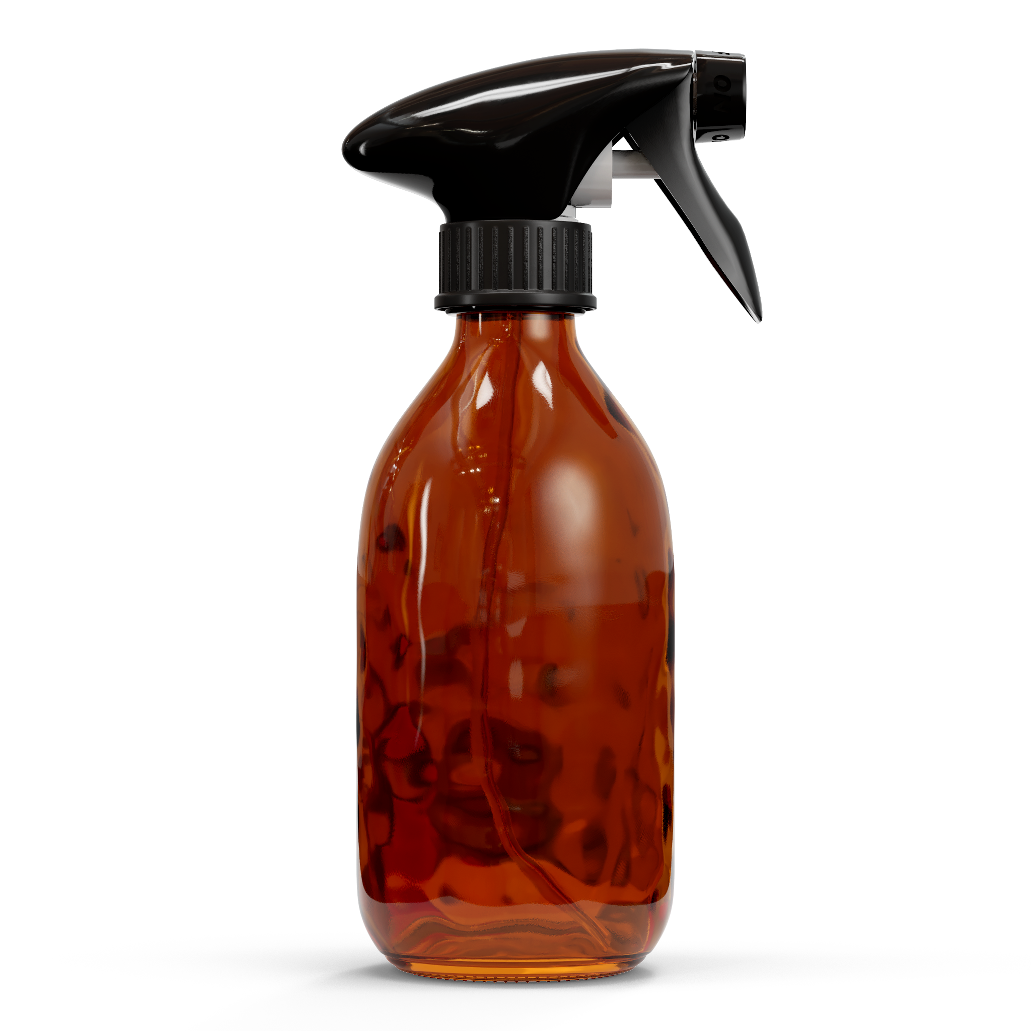 Glazen fles - Bruin (incl. varierende doppen) 300 ml / Spray Dop met Trigger
