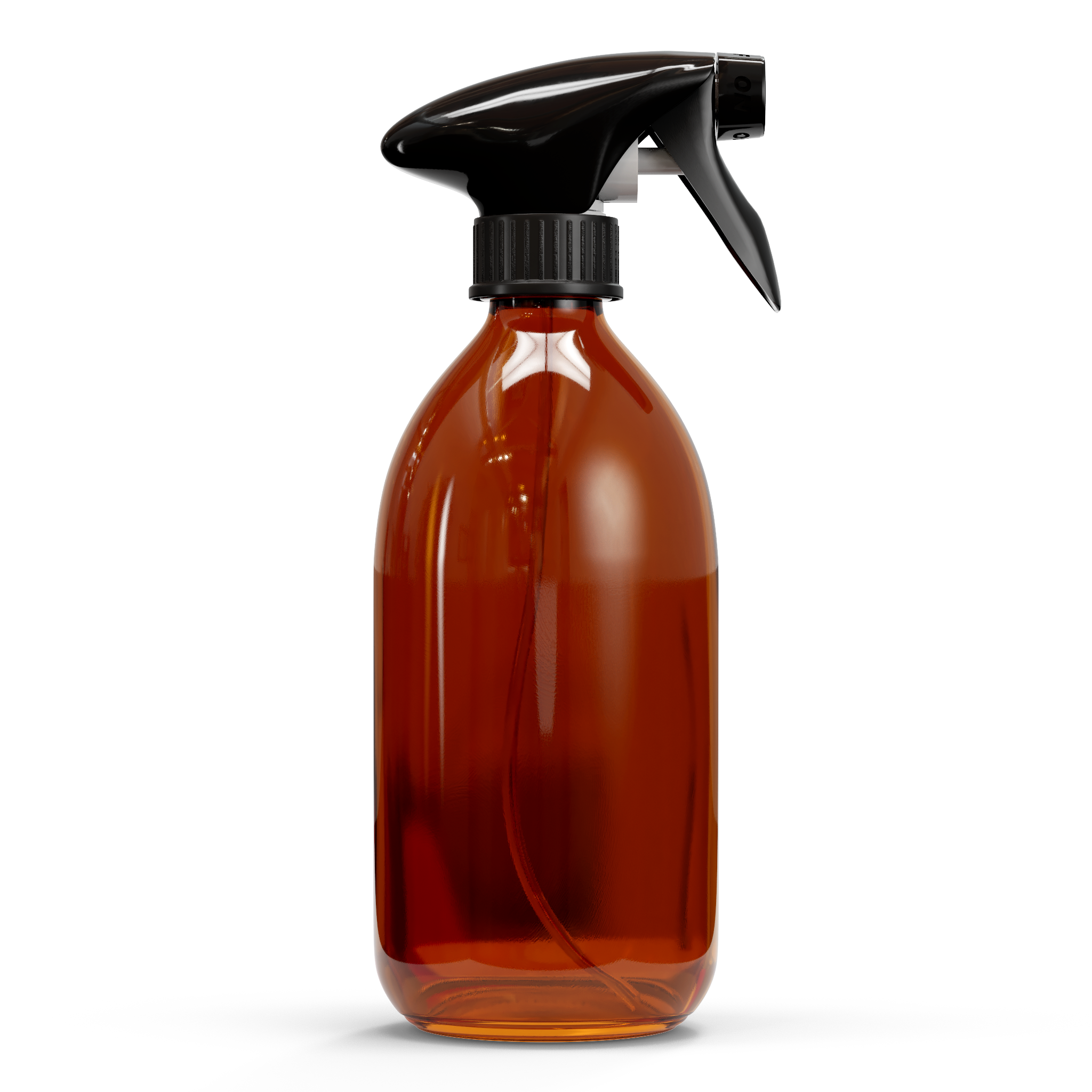 Glazen fles - Bruin (incl. varierende doppen) 500 ml / Spray Dop met Trigger