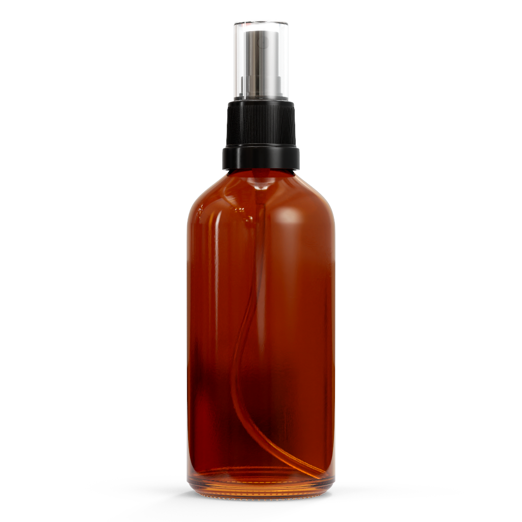 Image of Glazen fles - Bruin (incl. varierende doppen) 100 ml / Verstuiver