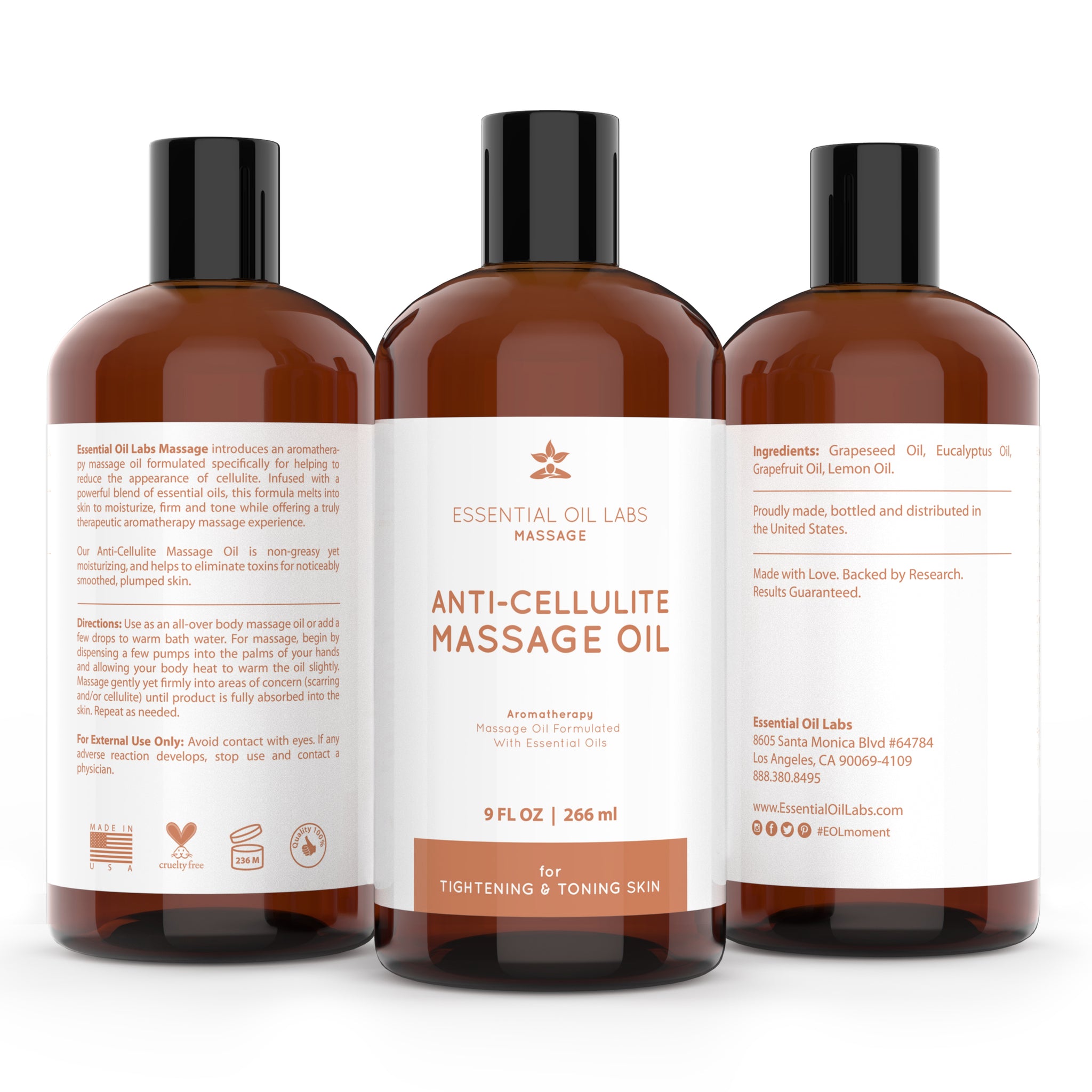 Anti-Cellulite Massage Oil, 9 oz. | Essential Oil Labs