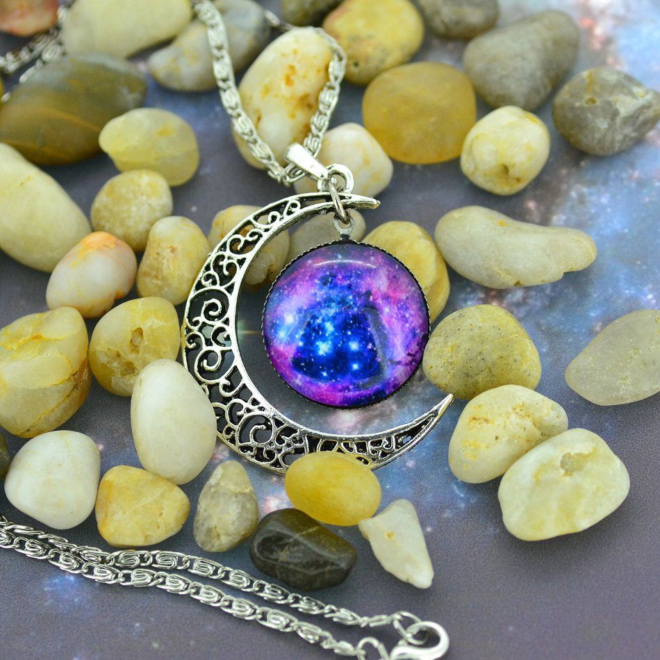 Moon & Galaxy Nebula Necklace - Simply Adore