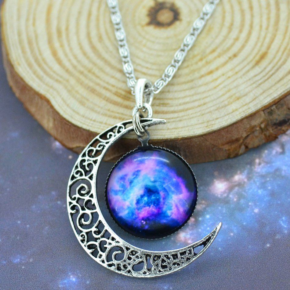 Moon & Galaxy Nebula Necklace - Simply Adore