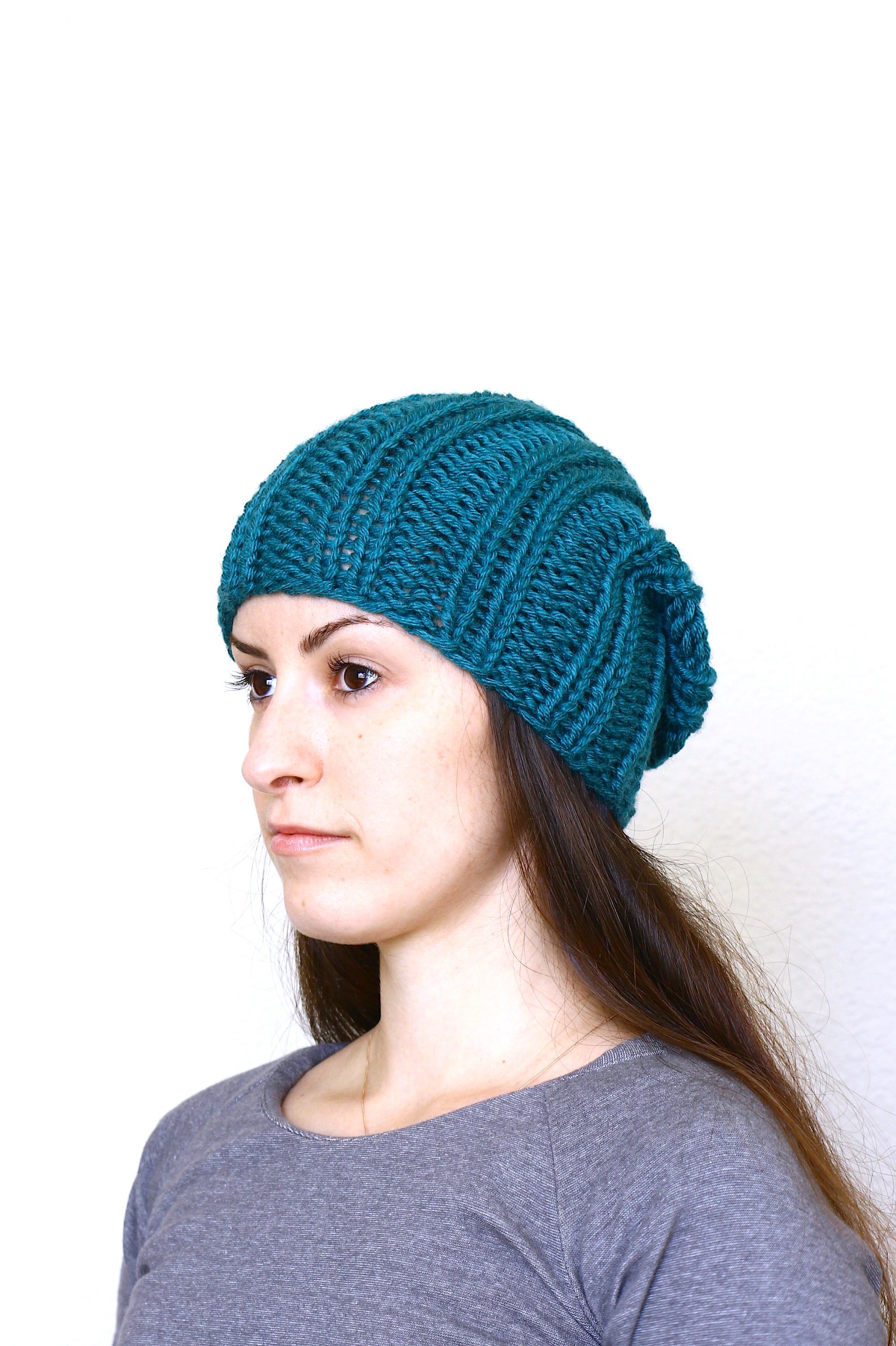 teal blue beanie