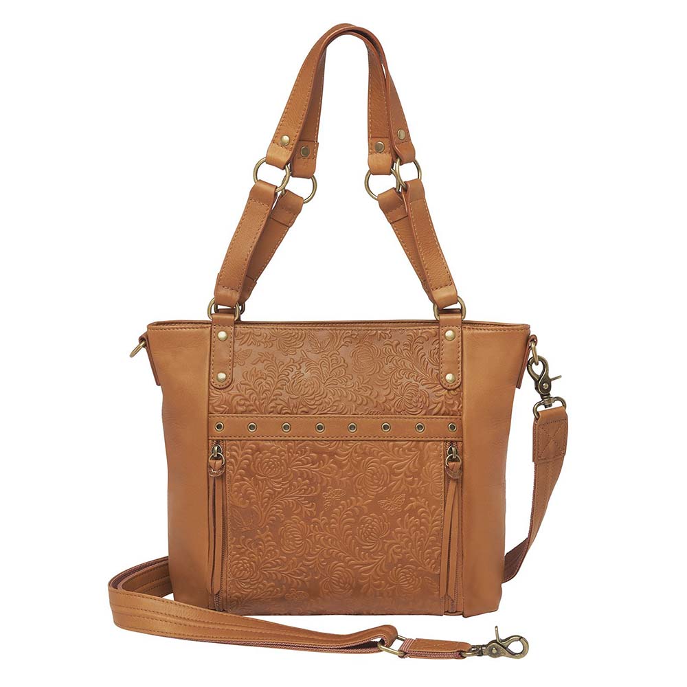 Town Tote, Debossed USA Cowhide