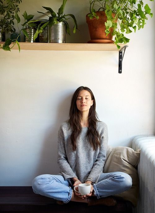 Lady meditating, image via Pinterest