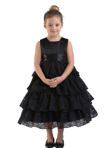 Crayon Kids Black Tulle Flower Girls' Party Dress – Oasislync