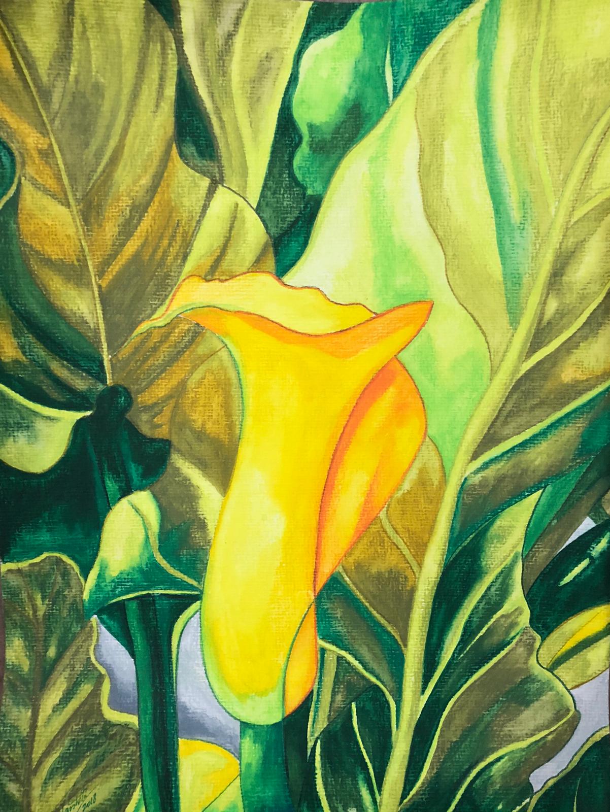 Calla Lily Painting by Harshita - Harshita Designs