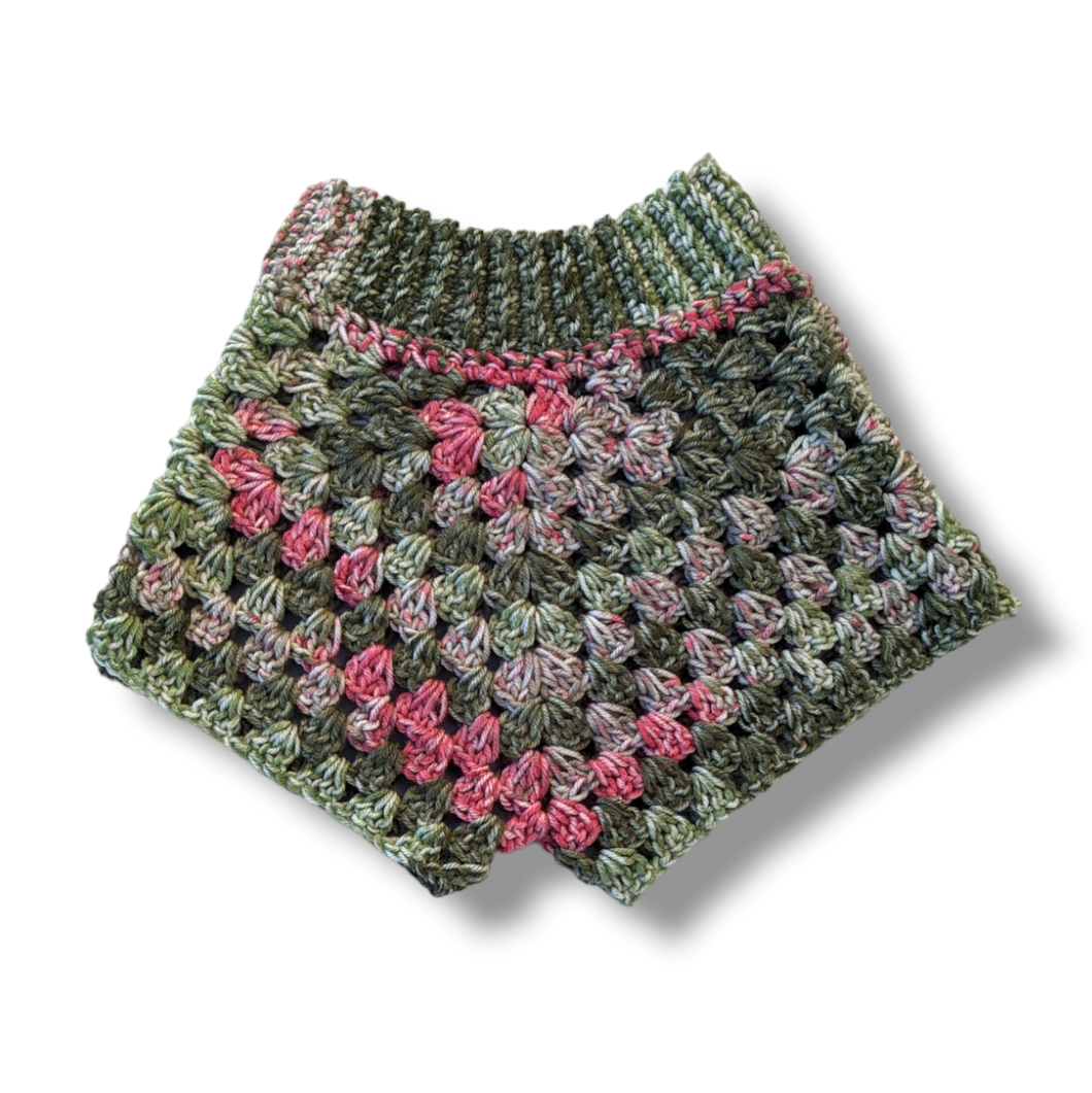 Retro Green Crochet Booty Shorts