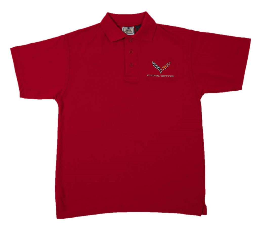 Men's Corvette C7 Logo Short Sleeve Performance Polo Shirt – The Vettecave