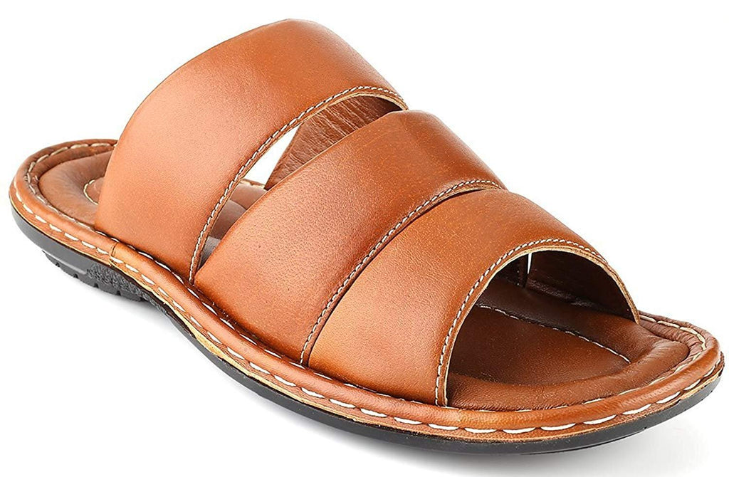 Prospero Comfort Menâ€™s Open Toe Sandals Top Grain Leather Soft Cushi ...