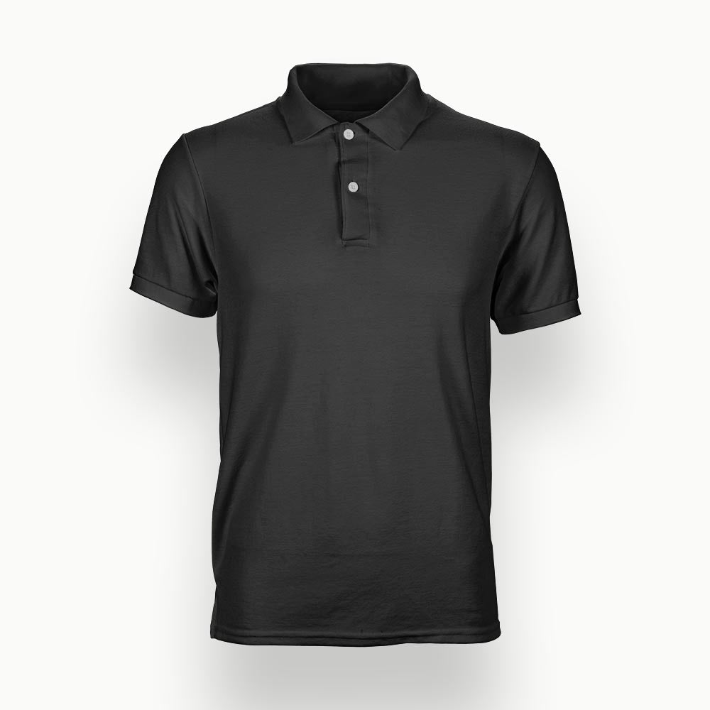 Solid Black | Polo T-Shirt - 100kmph