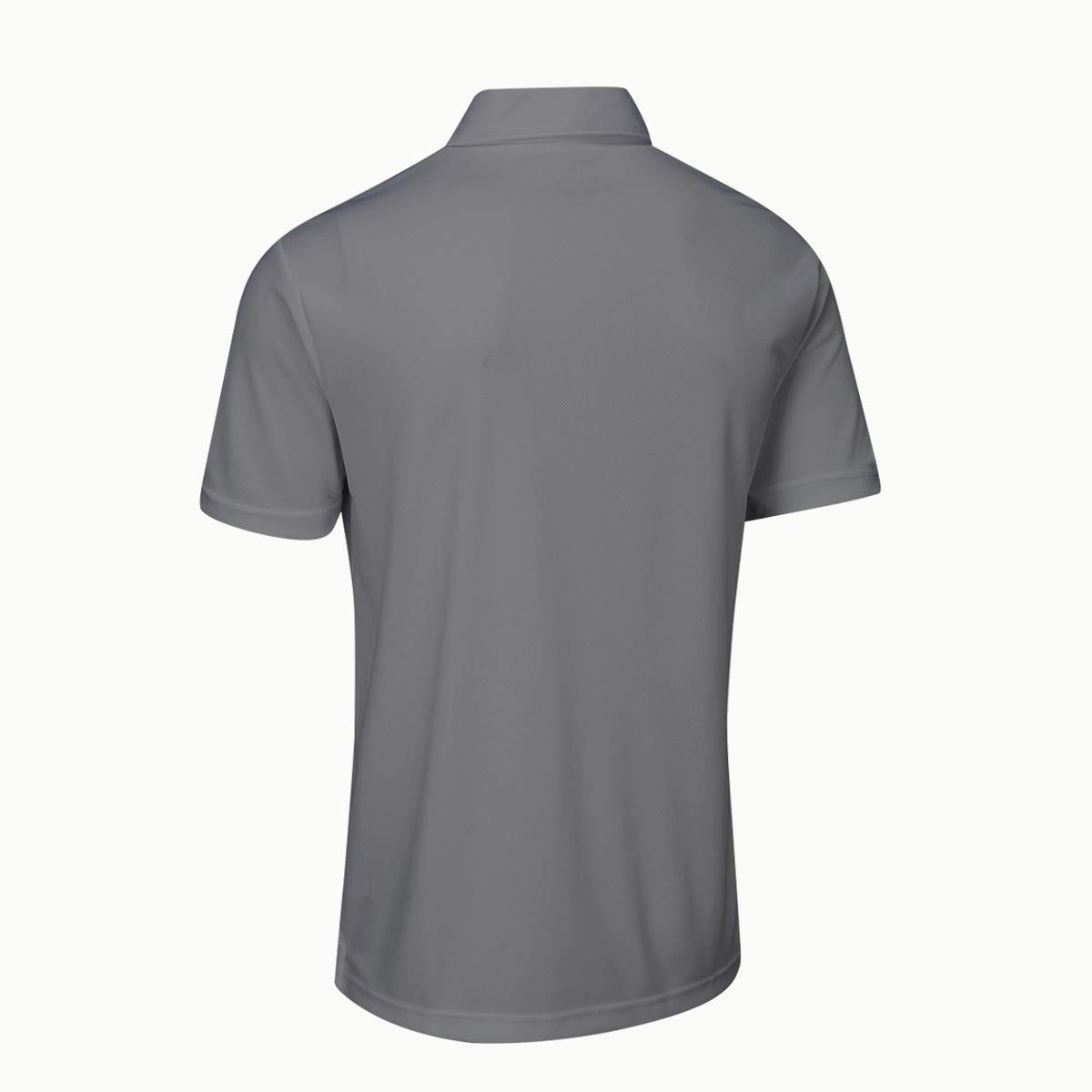 grey polo t shirt front and back