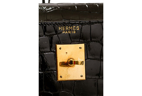 Hermes Black Crocodile Kelly !!! Ultimate Goal!!!! - Vintage Lux