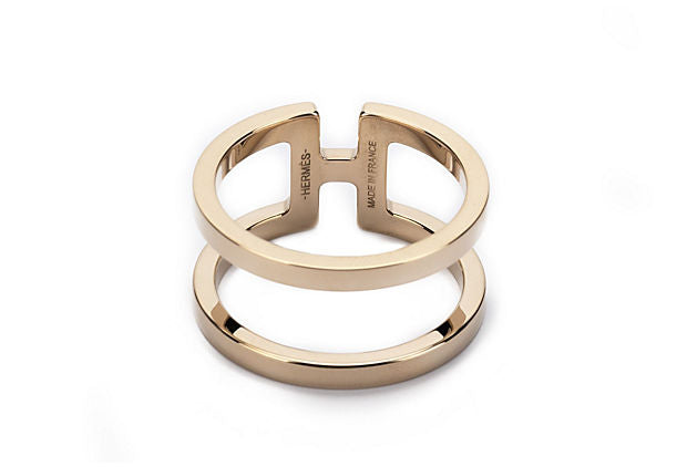 Hermes BNIB Gold Tone Scarf Ring