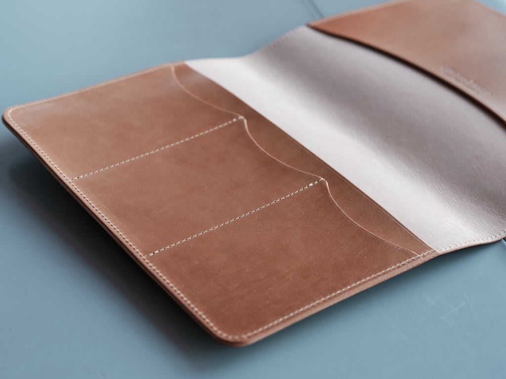ateliers phileas a5 leather notebook cover card slots