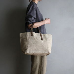 urukust Canvas Tote Bag M (Natural/Black) - NOMADO Store