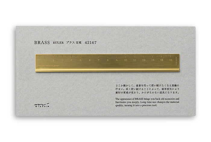 Midori Clip Ruler Brass Decorative Patterns - NOMADO Store