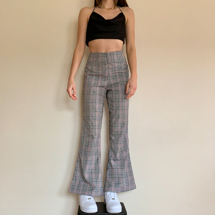 Y2K Plaid Flares — Holy Thrift