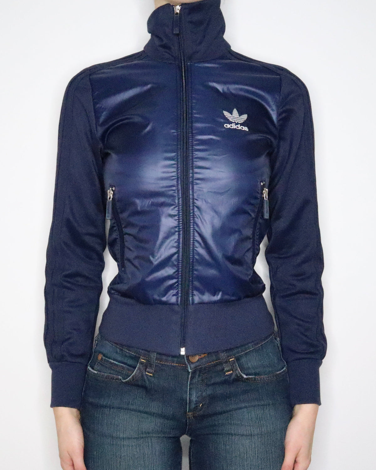 Adidas Navy Track Jacket (XS) — Holy Thrift