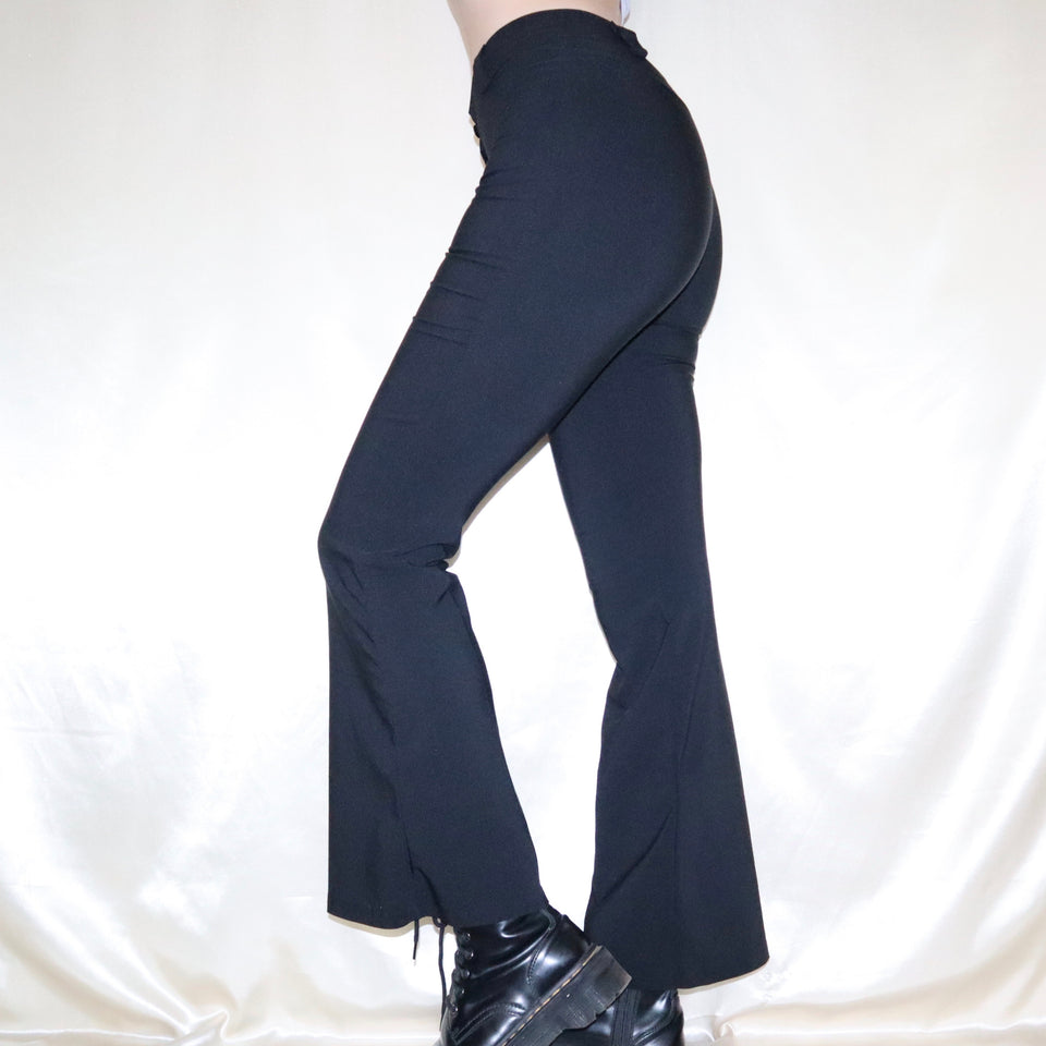 stretchy black flare pants