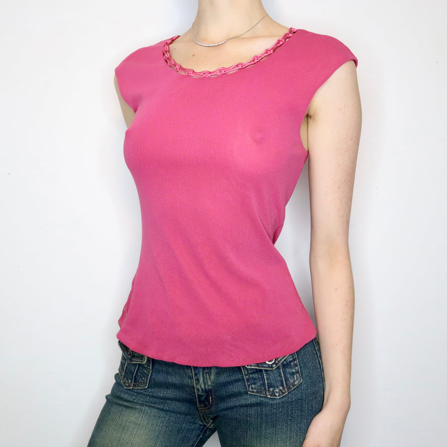 Vivienne Tam Pink Mesh Top (Medium)