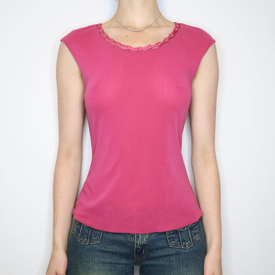 Vivienne Tam Pink Mesh Top (Medium)