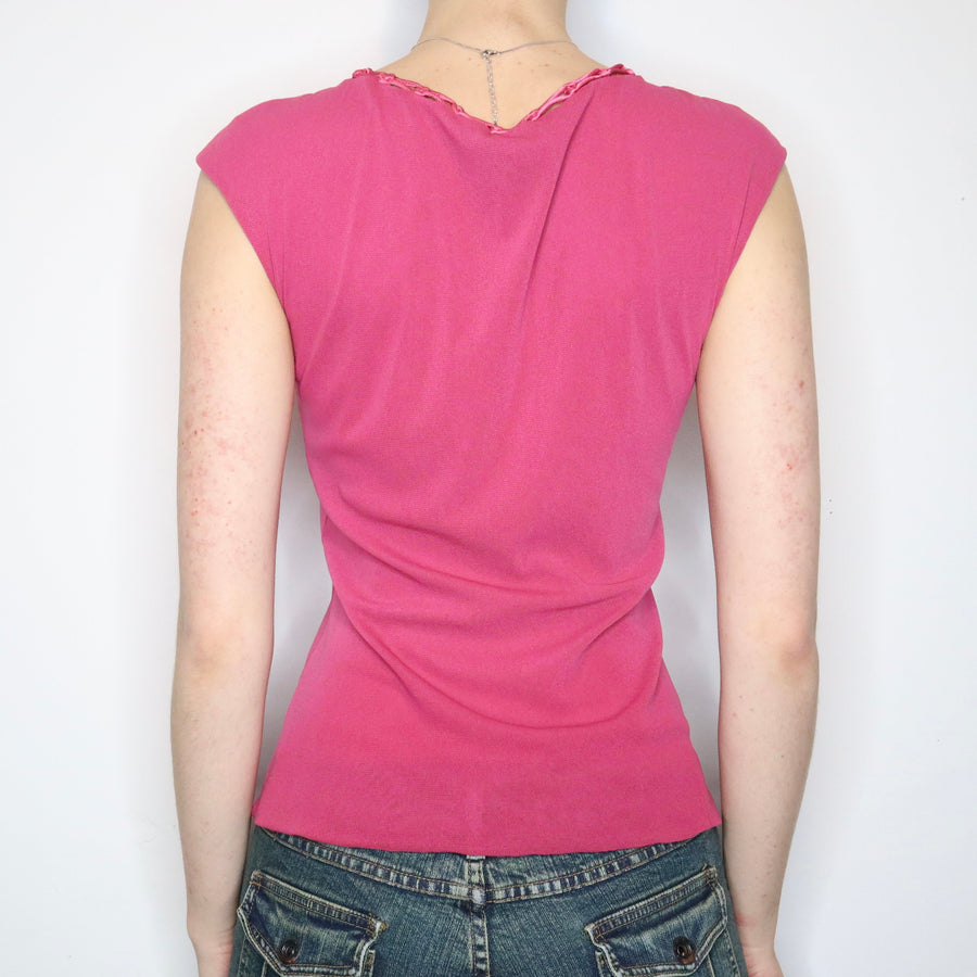 Vivienne Tam Pink Mesh Top (Medium)